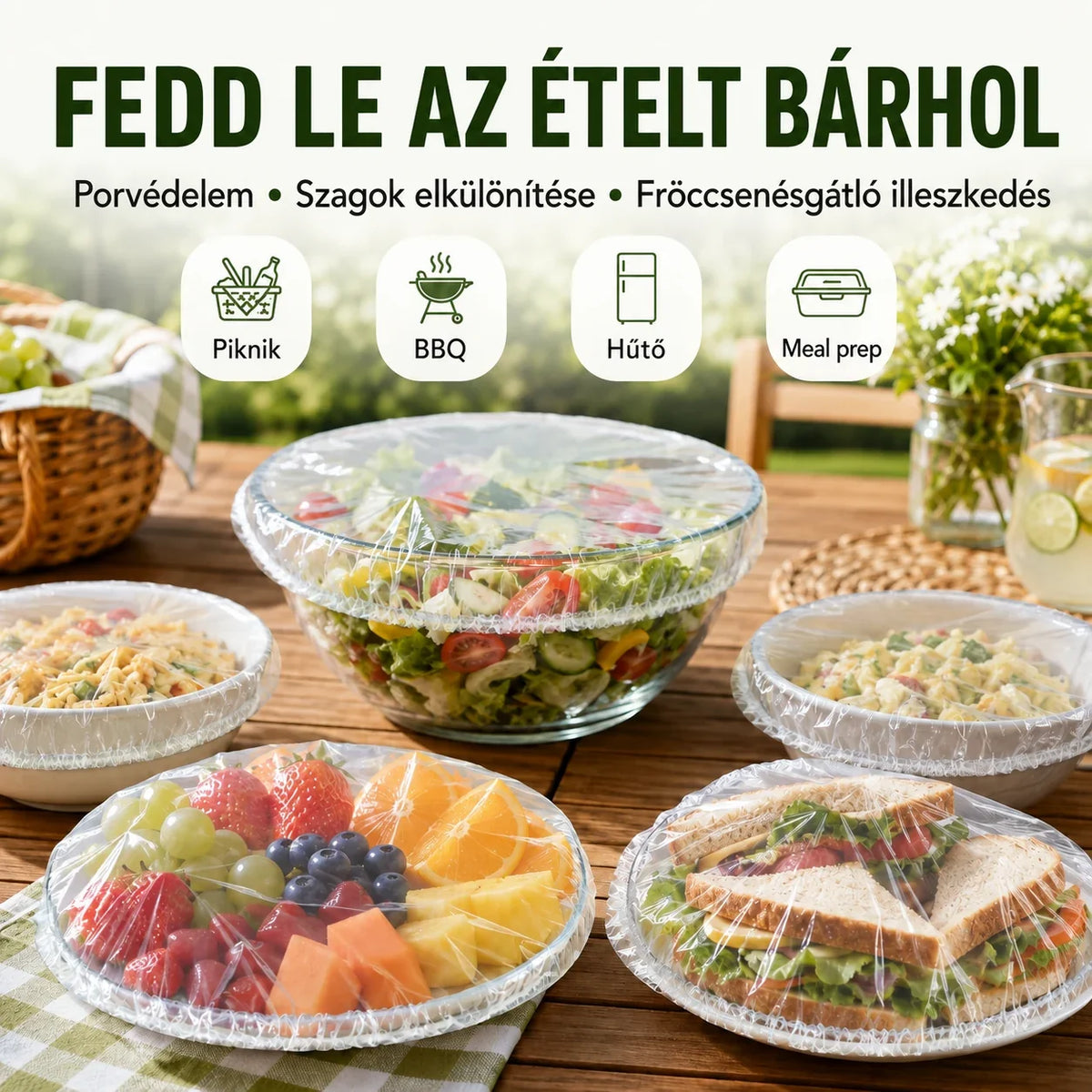 FreshShield™ thermo-shield ételfedő tasakok