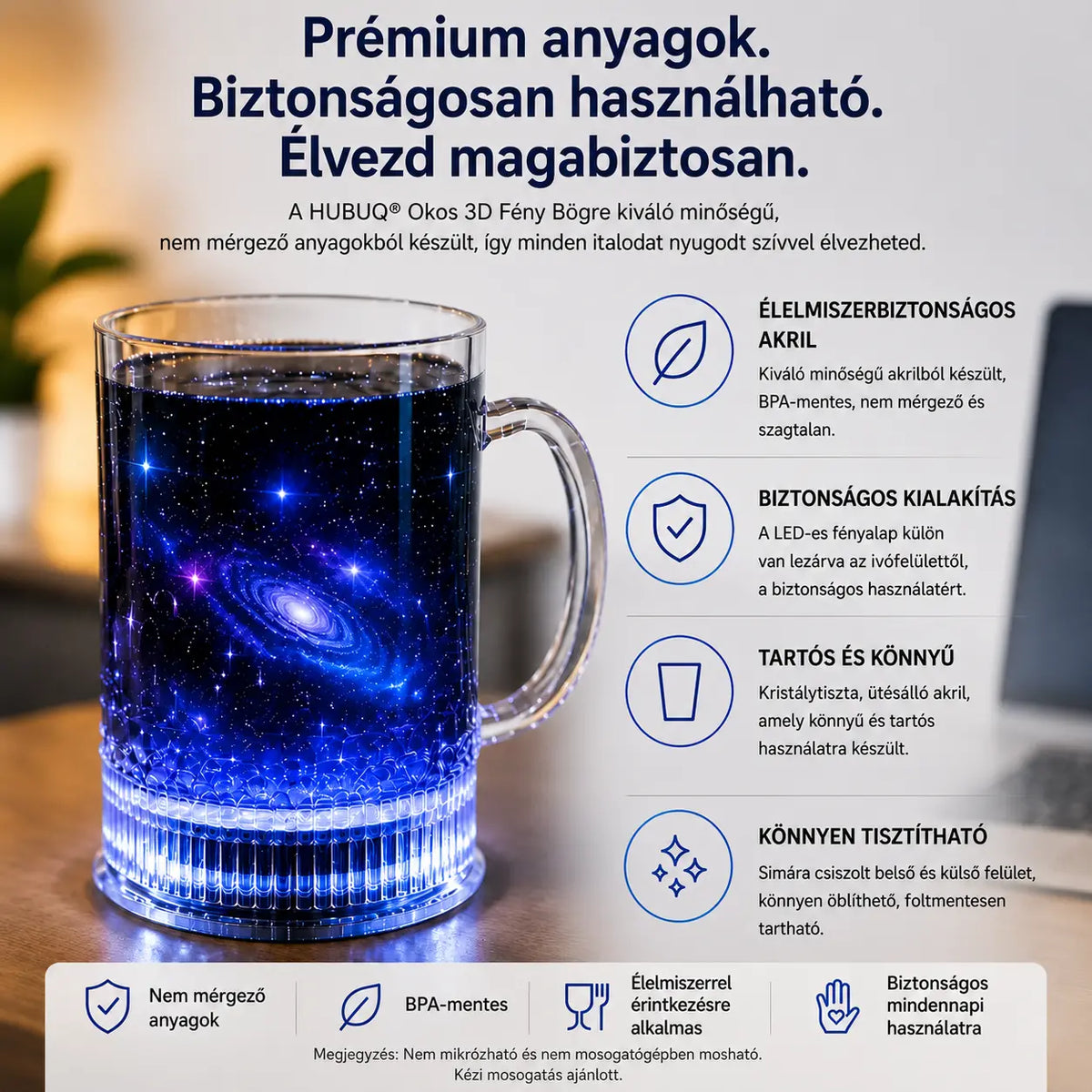 🔥HUBUQ® 🪄 Intelligens világító akrilpohár