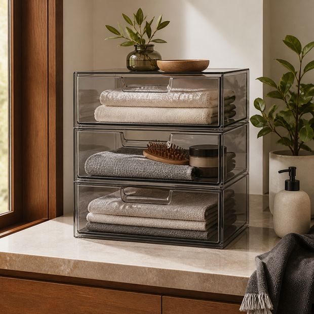 Lunaviero Acrylic Stackable Drawer Organizer